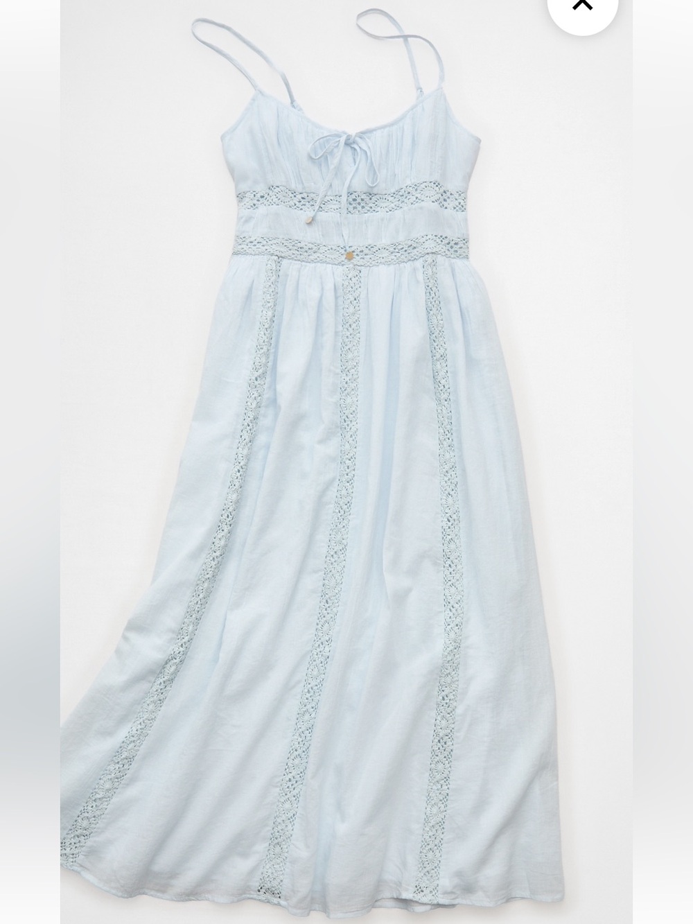 American Eagle Outfitters Light Blue Lace-Trim Maxi Dress